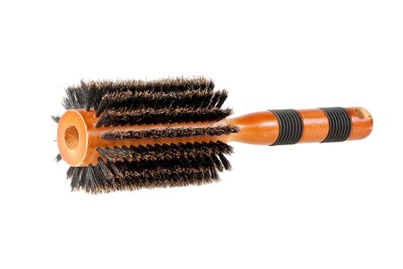 hair brush isolated on white backgroundの写真素材