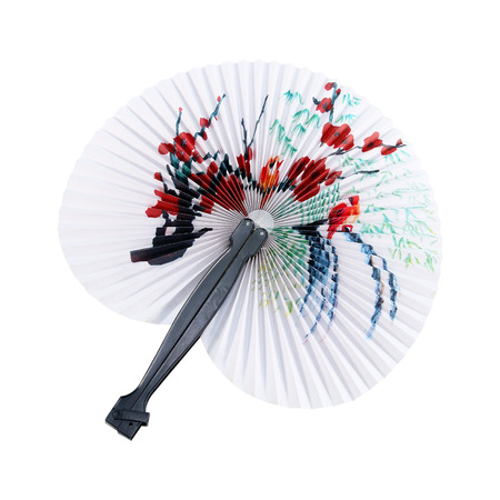 Traditional fan isolated on white backgroundの写真素材