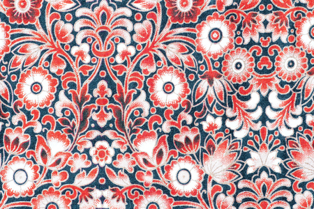 vintage style of tapestry flowers fabric pattern backgroundの写真素材