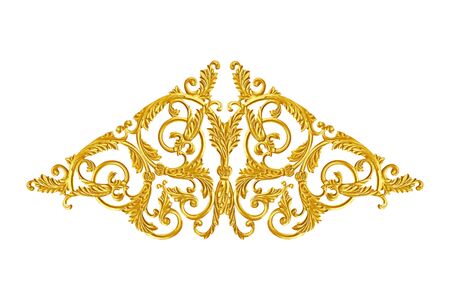 Ornament elements, vintage gold floral designsの写真素材