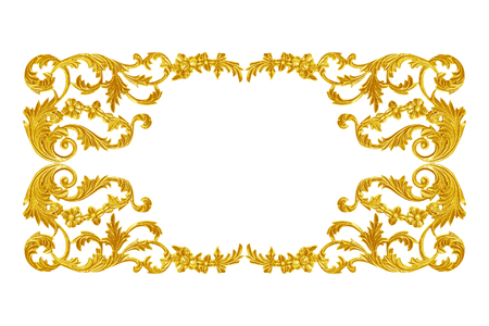 Ornament elements, vintage gold floral designsの写真素材