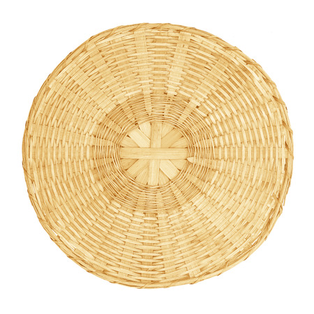 Thai threshing basket, use in thai kitchen isolated on whiteの写真素材