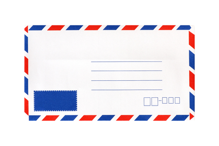 Blank envelope isolated on white backgroundの写真素材