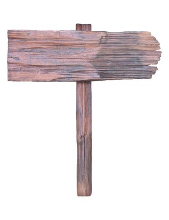Wooden sign isolated on white backgroundの写真素材