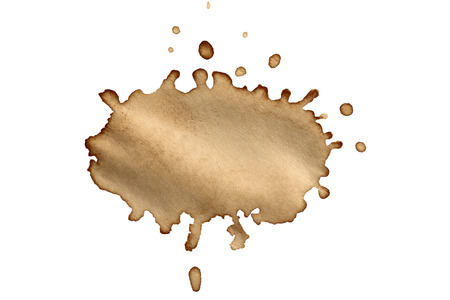 Coffee stains isolated on white backgroundの写真素材