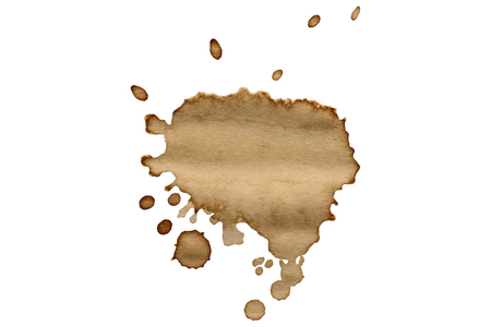 Coffee stains isolated on white backgroundの写真素材