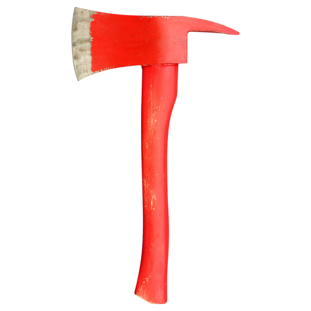 Old fire ax isolated on white backgroundの写真素材