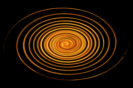 Circle of fire flame on black background. Abstract background