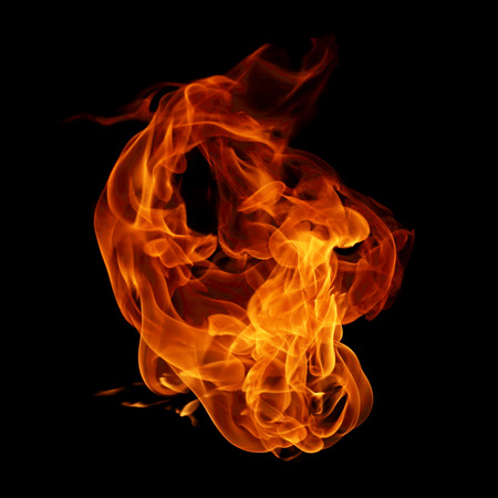 movement of fire flames isolated on black background. abstract background
