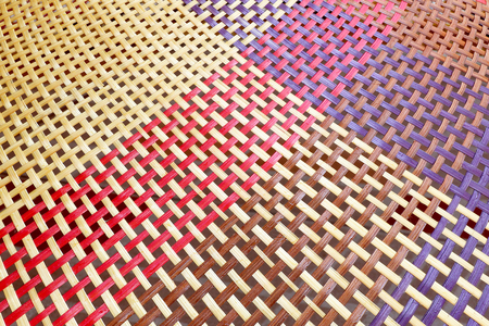 colorful bamboo woven pattern background, textured for backgroundの写真素材