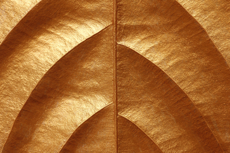 Shiny yellow leaf gold texture use for backgroundの写真素材