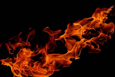 movement of fire flames isolated on black background. abstract background