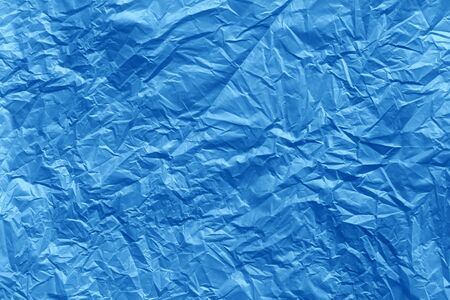 Blue plastic bag texture abstract background. Waste recycle concept