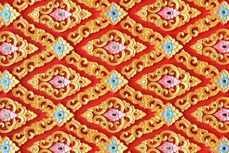 Beautiful stucco flower patterns for home wall decoration backgroundの写真素材