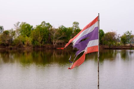 Flag of Thailand old and lackの写真素材
