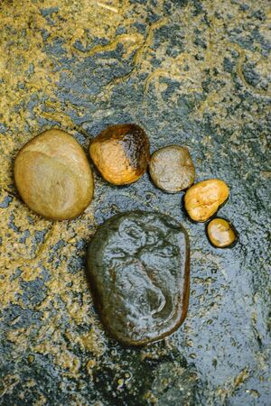 Sort the stones to become the foot.の写真素材