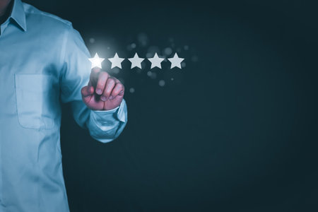 Customer services best excellent business rating experience. Satisfaction survey concept. user gives...