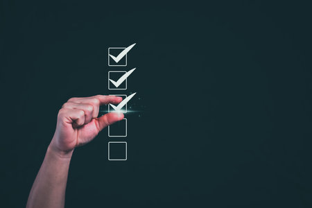 Satisfaction survey concept and customer service, using digital media technology, questionnaire, and rating satisfaction, rating satisfaction five stars, searching for information, online marketingの写真素材
