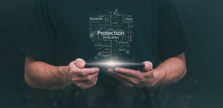 Data Information protection and encryption using network technology for security to prevent crime,...