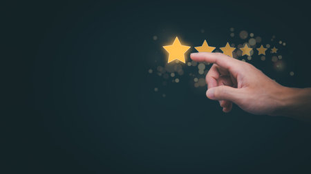 Customer services best excellent business rating experience. Satisfaction survey concept. user gives...