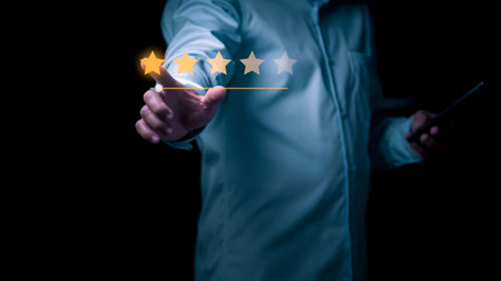 Customer services best excellent business rating experience. Satisfaction survey concept. user gives...