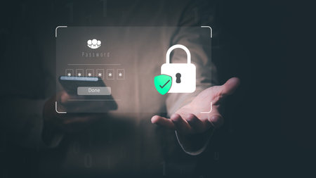 Cybersecurity that shows data protection, secure login, the importance of login, and safe data...