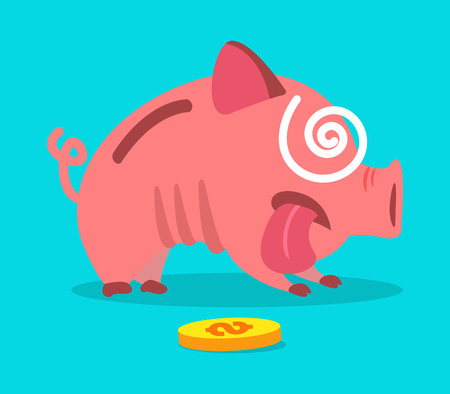 piggy bank. money saving concept. vector illustration.のイラスト素材
