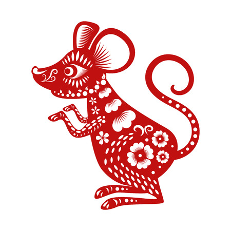 Happy chinese new year 2020 , year of the ratのイラスト素材