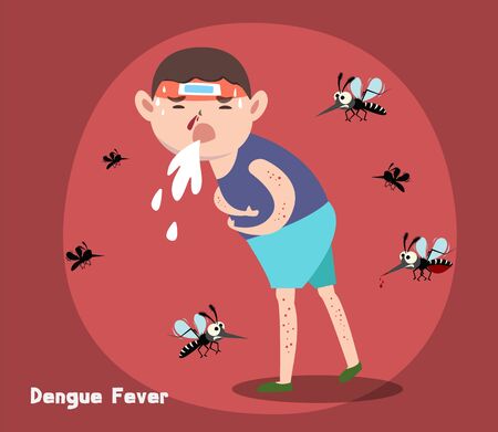 Mosquito the carrier of dengue fever and zika virus. Mosquito control. vector illustration design.のイラスト素材