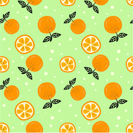 orange fruit seamless pattern backgroundのイラスト素材