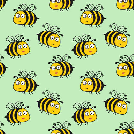 bee seamless pattern background vector illustrationのイラスト素材