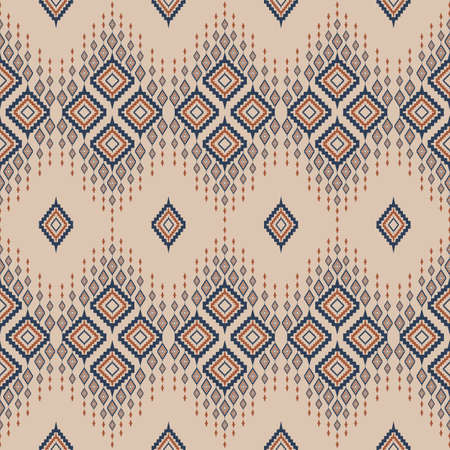 Ikat seamless pattern such as cloth, curtain, textile wallpaper, surface texture background design.のイラスト素材