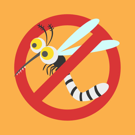 Stop dengue fever, mosquito carrier of dengue virus, zika virus, malaria. mosquitoes control concept.のイラスト素材