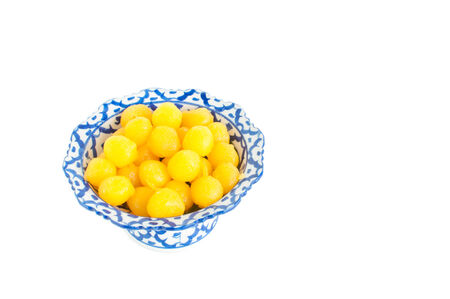 Kanom Thong Yod (gold egg yolks drops) a traditional Thai dessertの写真素材