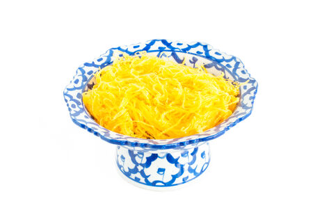 Kanom Foythong a traditional Thai dessertの写真素材