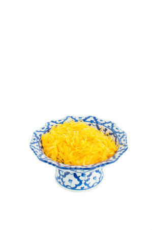 Kanom Foythong a traditional Thai dessertの写真素材