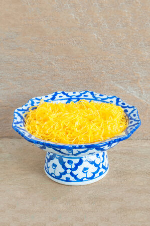 Kanom Foythong a traditional Thai dessertの写真素材