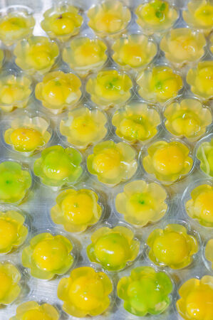 kanom woon look choup is kanom look choup in jelly, applied thai dessertの写真素材