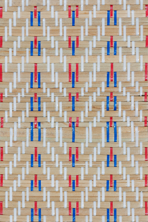 texture of native thai style weave sedge mat backgroundの写真素材