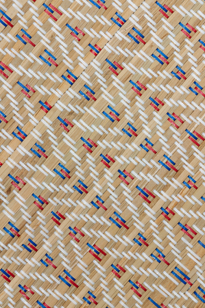 texture of native thai style weave sedge mat backgroundの写真素材