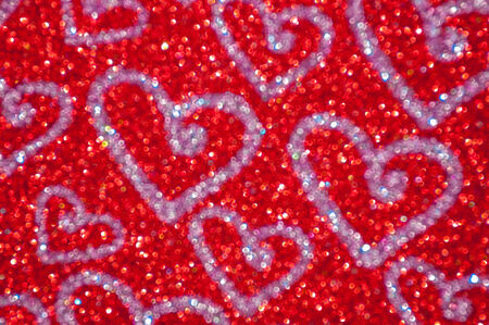 red glitter with heart valentine's day abstract background