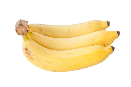 three banana ripe isolated on white backgroundの写真素材