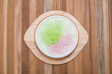 sarim, sweet-noodles in coconut milk syrup (thailand dessert)の写真素材