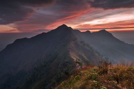 Khao Chang Puak is a mountain within Thong Pha Phum National Park in Kanchanaburi, Thailandの写真素材