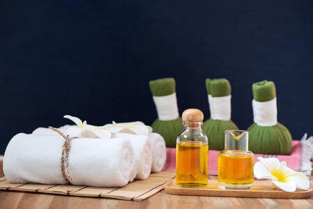 Spa composition on the wooden tableの写真素材