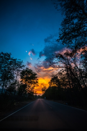 colorful sky at sunsetの写真素材