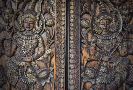 Abstract wood sculpture,THAILANDの写真素材