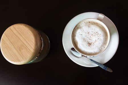 Cappuccino coffee cupの写真素材