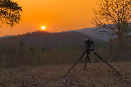 Camera at Sunsetの写真素材