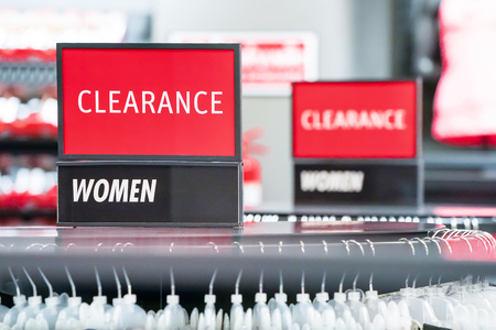 Red label sports ware in sports store environment.の写真素材